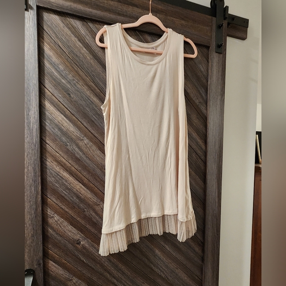 LOGO cream long tank top - Picture 1 of 4